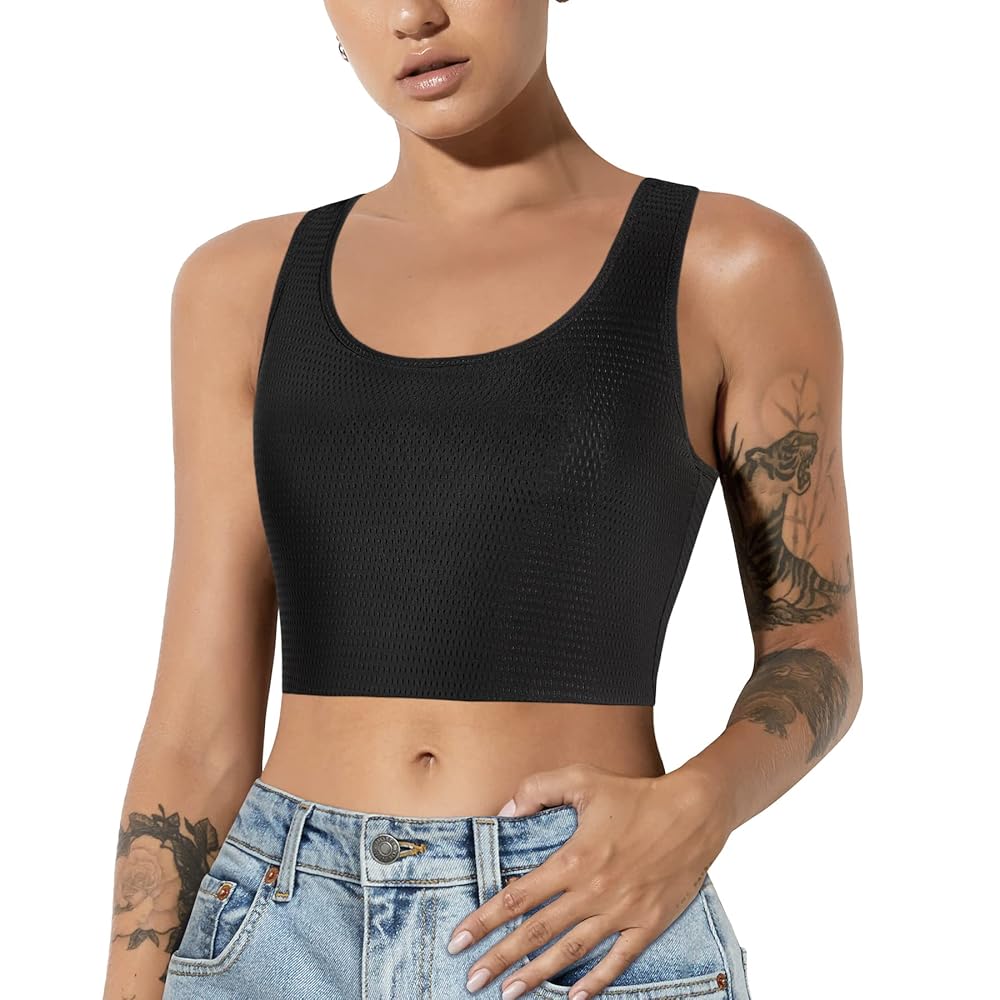 トップス BINDER NECK SWEAT High-Stretch CB19 Chest Binder With Front Zip | Eco-Friendly